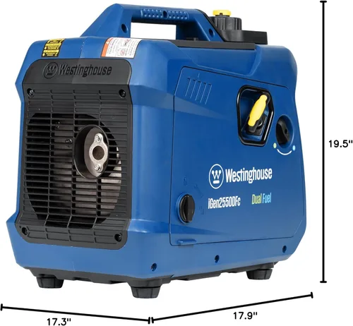 Vista 11 de Westinghouse Generador inversor portátil súper silencioso y ligero de 2550 vatios pico, salida de 30 A listo para RV, alimentado a gas y propano