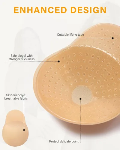 Vista 3 de Brasier adhesivo, brasier adhesivo sin espalda, calcomanías para pezones con elevación, sujetadores para mujeres