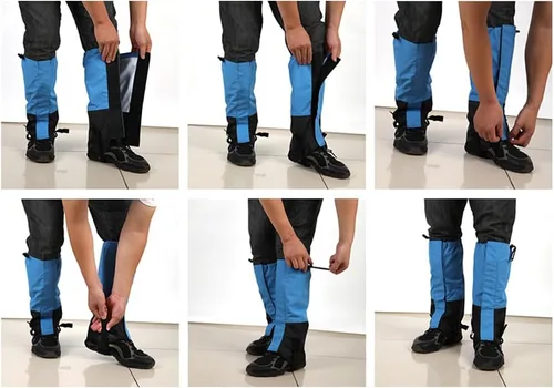 Vista 5 de Polainas impermeables para las piernas, polainas para botas de nieve, leggings de seguridad de protección de serpientes para senderismo, campamento