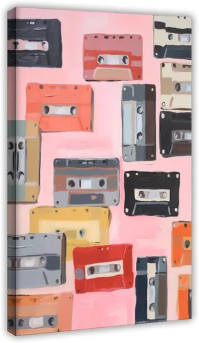 Vista 31 de YFET Tocadiscos vintage Y2K Room Flowers Pink Retro Music Lover Preppy Room - Póster artístico de pared y arte de pared, póster moderno