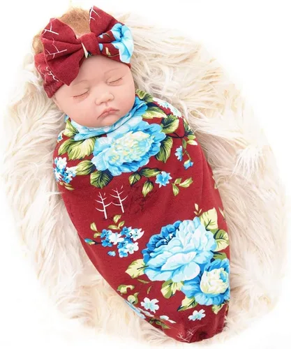 Vista 9 de Galabloomer Bata de maternidad y manta de recepción de bebé, conjunto de bata y manta a juego para el parto de mamá