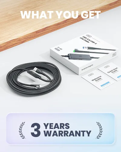 Vista 7 de INIU Cable de conexión, cable VR 16 pies 16.4 ft compatible con accesorios Meta Oculus Quest 2 Pico y PC Gaming Steam VR, cable USB 3.0