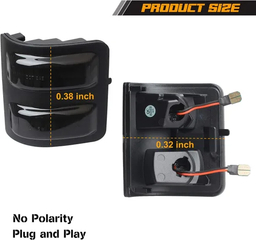 Vista 4 de Luces intermitentes secuenciales para espejo lateral Switchback de 3 filas, luces direccionales LED compatibles con Ford F250 F350 F450 Super Duty