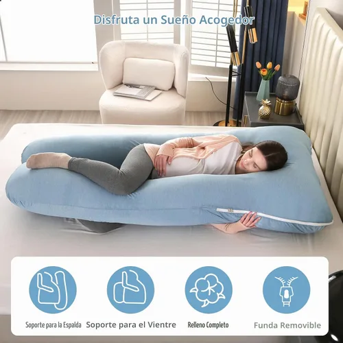 Vista 3 de Amagoing - Almohada de embarazo refrescante para dormir, almohada de maternidad en forma de U de cuerpo completo para mujeres con dolor de cadera