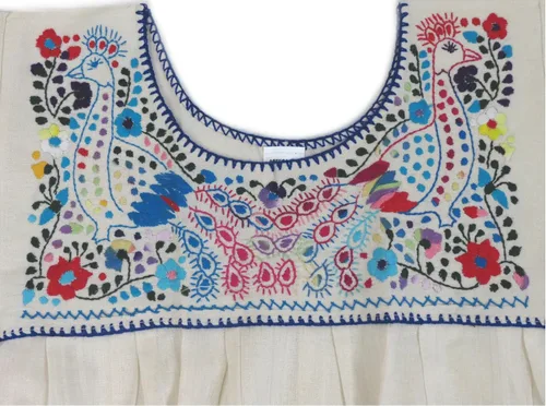 Vista 2 de Blusa Mexicana Campesina Floral