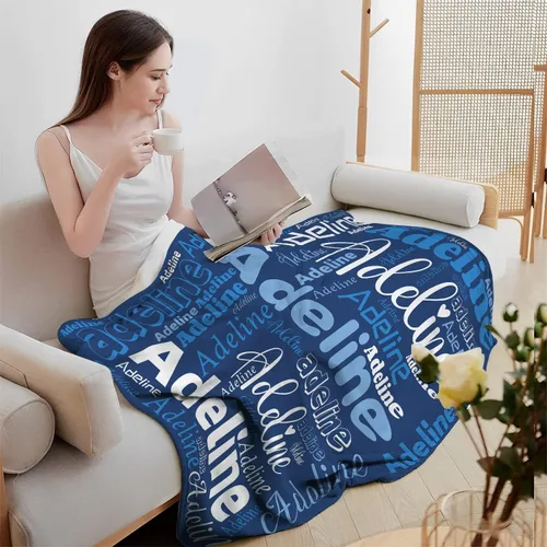 Vista 4 de Manta con nombre personalizada para niños, manta con nombre de bebé personalizada para niños y niñas, manta de nombre personalizada súper suave