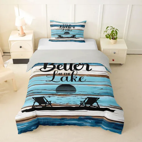 Vista 24 de Erosebridal Funda de edredón de ancla náutica, juego de ropa de cama con brújula oceánica, tamaño individual para niños, adolescentes, adultos