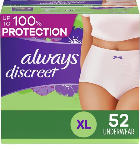 Vista 21 de Always Discreet Ropa interior para incontinencia adulta para mujeres y ropa interior posparto, pequeña/mediana, hasta 100% protección contra fugas