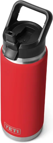Vista 17 de YETI Rambler - Botella de acero inoxidable aislada al vacío con tapa y popote, 26 onzas, color negro