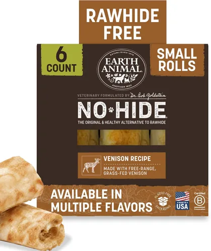 Vista 9 de Earth Animal No Hide - Masticables sin cuero para perros pequeños, sabor a tocino y queso de hamburguesa de la parrilla, libres de cuero crudo - 6