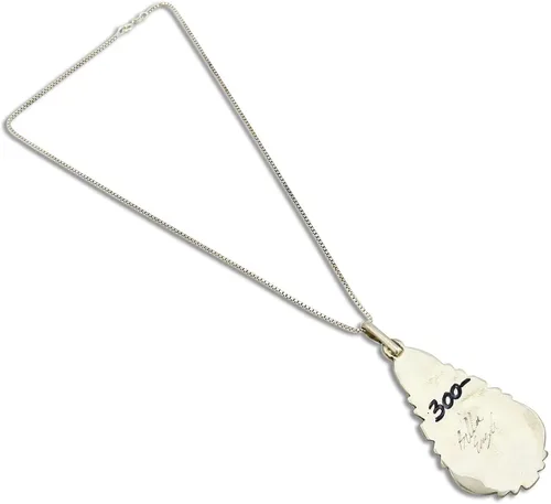 Vista 2 de C.80-90's Navajo Billy Eagle .925 Collar de malaquita natural minada de plata maciza, turquesa