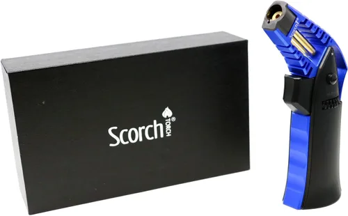 Vista 21 de Antorcha Scorch Torch de 6.75" de aluminio, ajustable, recargable con butano, fabricada con CNC, portátil, en caja de regalo (Rojo #1)