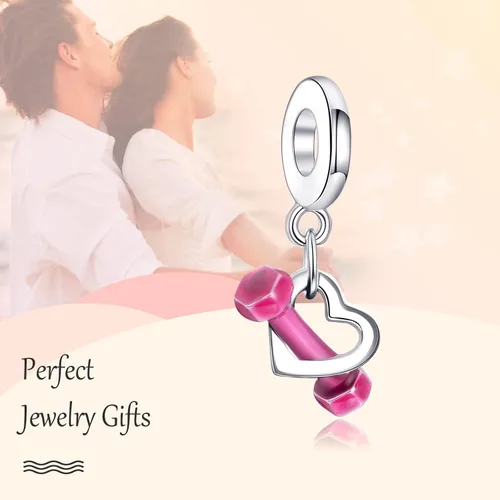 Vista 3 de Annmors Dijes familiares de joyería para mujer, plata de ley 925, colgante con circonita cúbica, cuentas de joyería para niñas, regalos de bricolaje