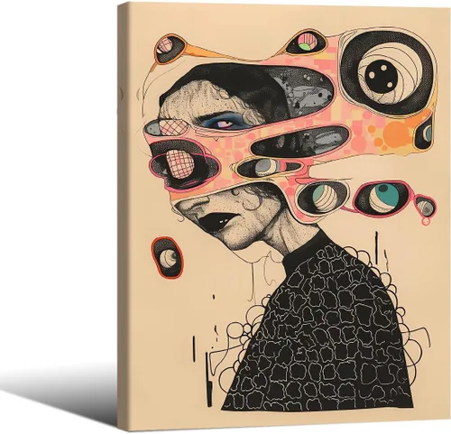 Vista 33 de Haitunone Arte de pared de mujer india paquistaní tradicional, póster de pintura floral feminista estilo mogol, impresiones en lienzo para sala