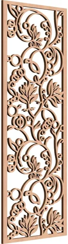 Vista 32 de Caspian Paneles de pared de madera con calado decorativo perforado, 9 3/8 pulgadas de ancho x 24 3/8 pulgadas de alto x 1/4 de alto, cereza