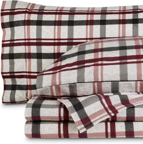 Vista 13 de Bare Home - Juego de sábanas de franela de doble cepillado para mayor suavidad y comodidad, 100 % algodón, aterciopelado, suave, pesado, bolsillo