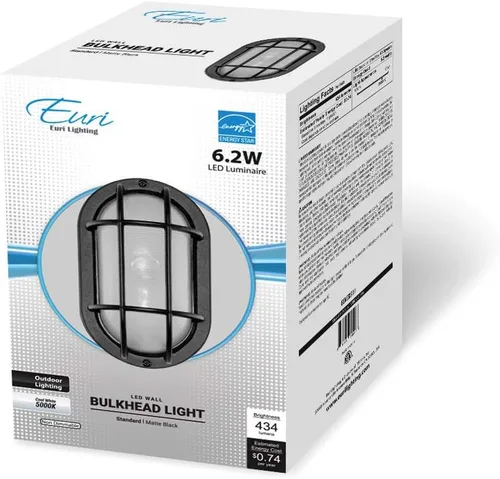 Vista 7 de Euri Lighting EOL-WL13BK-2050e - Carcasa de aluminio, luz de pared LED integrada para exteriores, clasificación húmeda, 6.2 vatios, 434 lúmenes