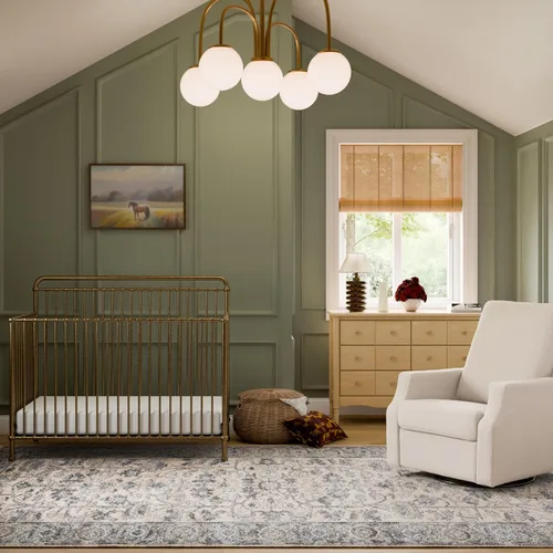 Vista 3 de NAMESAKE Winston - Cuna convertible de metal 4 en 1 en oro vintage, certificado Greenguard Gold