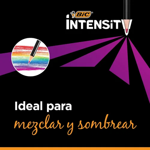 Vista 6 de BIC Intensity Lápices de colores en estuche de cartón de alta calidad apto para adultos, varios colores, paquete de 24