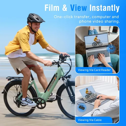 Vista 5 de Movcan Cámara corporal S70 con grabación de audio y video, cámara corporal HD 1520P con lente giratoria de 180°, cámara de grabación manos libres