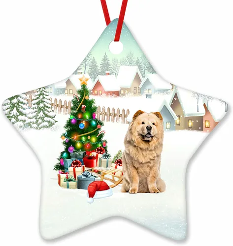 Vista 5 de Prezzy Airedale Terrier - Adorno para decoración de árbol de Navidad, regalos lindos para amantes de los perros, para familiares y amigos, nuevo