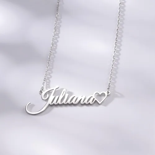 Vista 4 de TinyName - Collar con placa de nombre personalizable, bañado en oro de 18 quilates, regalo para mujer