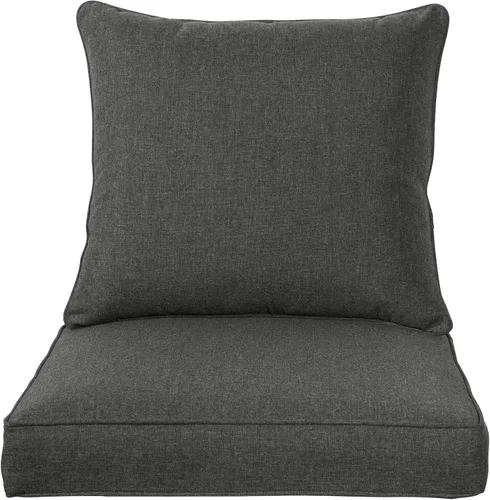 Vista 5 de QILLOWAY Juego de cojines de poliéster para sillas de exterior, cojines de exterior para muebles de patio, todo tipo de clima. Gris carbón/negro