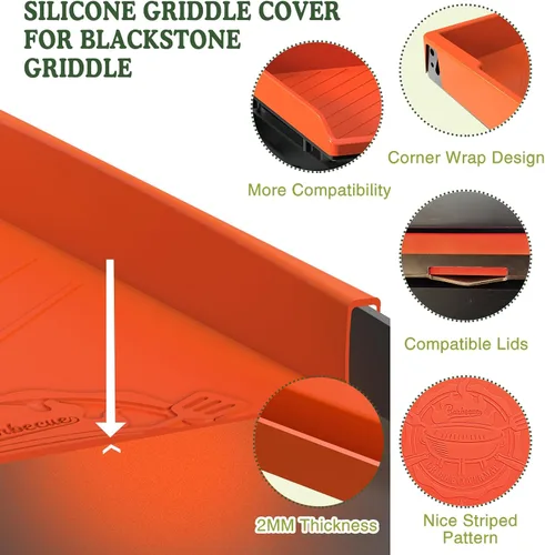 Vista 8 de Funda de silicona para plancha Blackstone de 36 pulgadas, cubierta de parrilla de borde completo para plancha omnívora, accesorios Blackstone