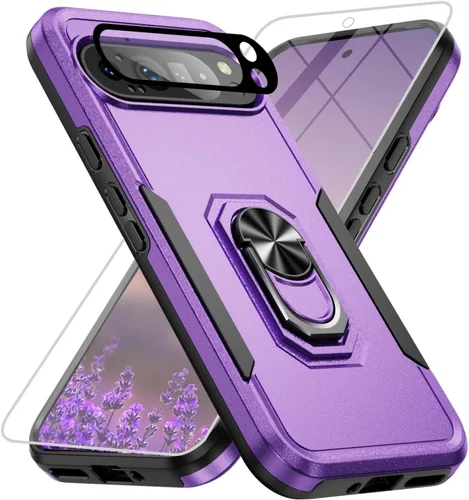 Vista 35 de Funda para Google Pixel 9 Pro XL [protección contra caídas de grado militar de 15 pies] con protector de pantalla y protector de lente, resistente a