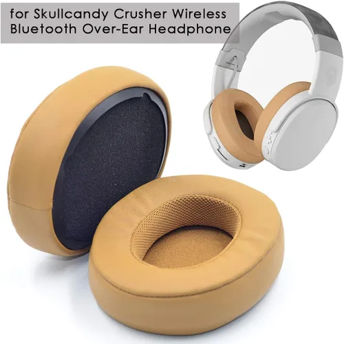 Vista 3 de Almohadillas De Espuma De Memoria De Cuero De Proteína De Repuesto Para Skullcandy Crusher Hesh 3 3.0 Auriculares Inalámbricos - Marrón