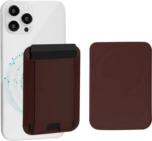 Vista 17 de Cartera magnética elástica para iPhone de cuero magnético con soporte ajustable [capacidad para 9 tarjetas] teléfono para Apple 12 13 14 15 negro 1
