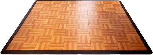 Vista 17 de Big Floors 3X3DKMAPLEFLOOR Kit de piso de baile modular entrelazado de plástico liviano (3' x 3'), roble oscuro, 21 piezas