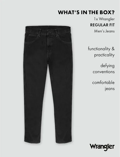 Vista 8 de Wrangler Jeans para hombre talla 44 slim straight lavado claro Negro