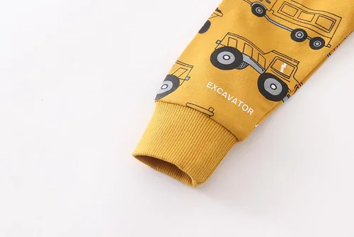 Vista 4 de Sudaderas divertidas con cuello redondo y estampado espacial de excavadora para niños, para otoño e invierno, de algodón