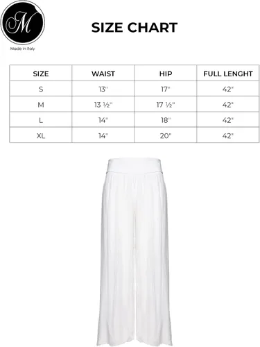 Vista 4 de M Made in Italy Pantalones Palazzo de seda para mujer