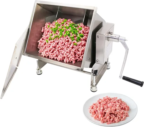 Vista 9 de Hakka Mezcladores de carne manuales de acero inoxidable de 10 litros/20 libras de capacidad con tanque fijo, máquina mezcladora de salchichas