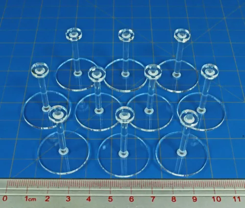 Vista 2 de Kit de soporte de vuelo circular de 1.063 in Compatible con Star Wars: Legion 0.059 in transparente con clavija de 1.25 pulgadas Paquete de 10