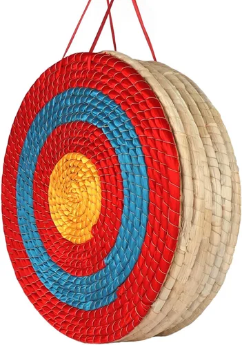 Vista 14 de Objetivos de tiro al arco Dostyle tradicionales de paja sólida redonda con cara de cuerda de tres capas para práctica de tiro con arco