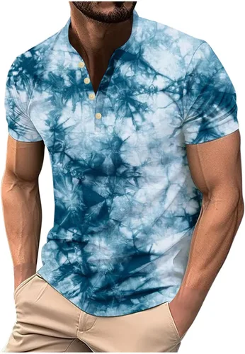 Vista 10 de Camisetas para hombre con gráfico divertido de manga corta con cremallera de un cuarto, camiseta polo de verano casual elegante para gimnasio