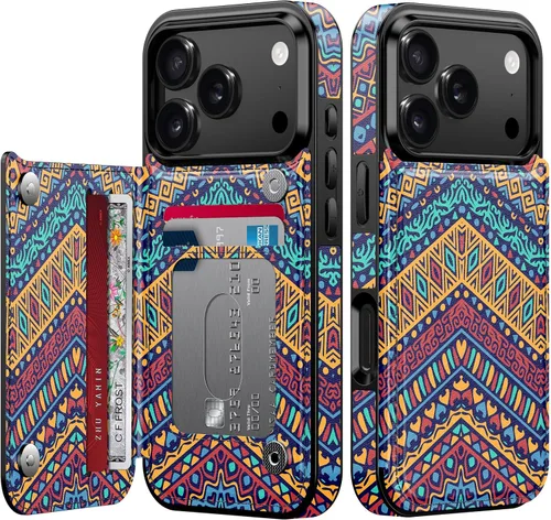 Vista 298 de LETO para iPhone 15 Pro Funda tipo cartera - Tapa tipo folio con patada - Diseños de moda - Tarjetero - Funda protectora para mujeres y niñas - 6.1