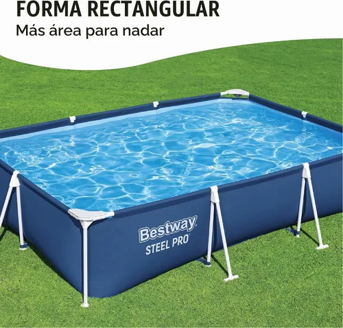 Vista 4 de Bestway Piscina de acero Pro sobre el suelo de 9 pies x 6.7 pies x 26