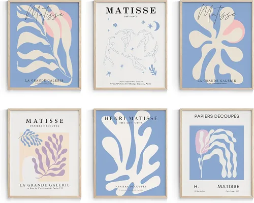 Vista 19 de Habseligkeit Láminas de Arte de Pared Danés Pastel Rosa, Pósteres de Arte de Pared Boho Matisse para Exposición, Pósteres de Mercado de Flores