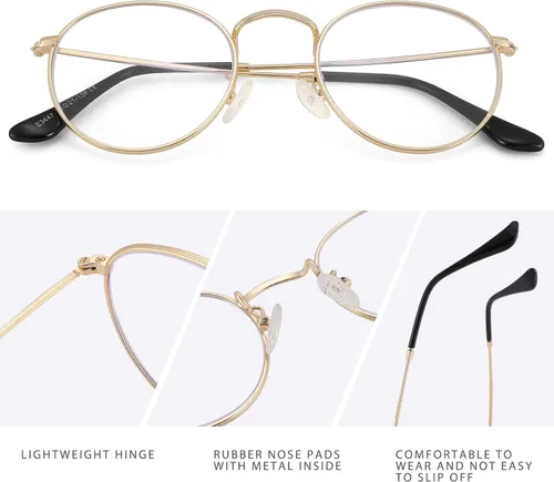 Vista 4 de Pro Acme Gafas redondas con marco de metal retro transparente sin receta
