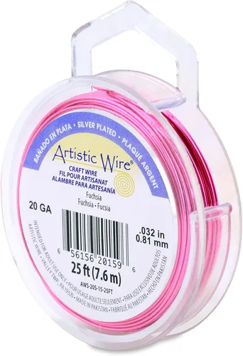 Vista 77 de Artistic Wire, Alambre de cobre de color chapado en plata de calibre 18, resistente al deslustre, amatista, 20 pies