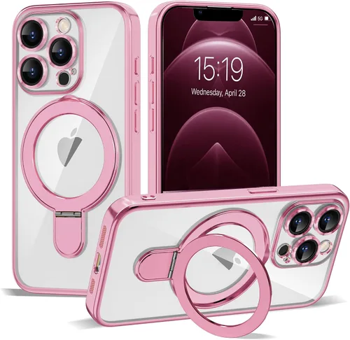 Vista 139 de Funda compatible con iPhone 12 con soporte de anillo magnético invisible [compatible con Mag-Safe] [Protector completo de lente de cámara] Funda