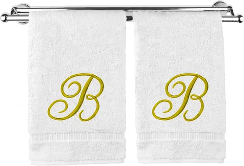 Vista 189 de Toalla de mano con monograma, regalo personalizado, 16 x 30 pulgadas, extra absorbente, 100% algodón turco, acabado de rizo suave, para baño, cocina