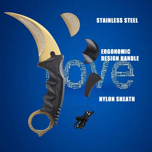Vista 4 de TOPOINT Cuchillo de entrenamiento Karambit sin filo Karambit Cuchillo de entrenamiento de práctica sin herramienta de entrenamiento de vanguardia