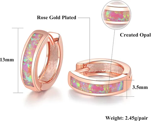 Vista 44 de CiNily Aretes Huggie de ópalo con bisagras, chapados en oro, hipoalergénicos, pequeños aretes de aro para mujeres, adolescentes, niñas, hombres