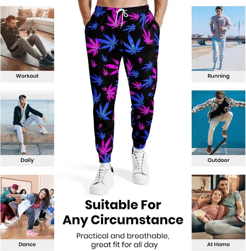 Vista 6 de Pantalones deportivos para hombre con bolsillos cónicos para hombre, pantalones deportivos para correr, entrenar y trotar