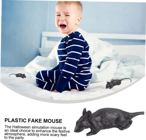 Vista 5 de 10Pcs Realistic Simulation Mouse Prank Lightweight Halloween Trick Props for Scaring Friends Plastic Mice for Parties and Events Reusable Mice Decor